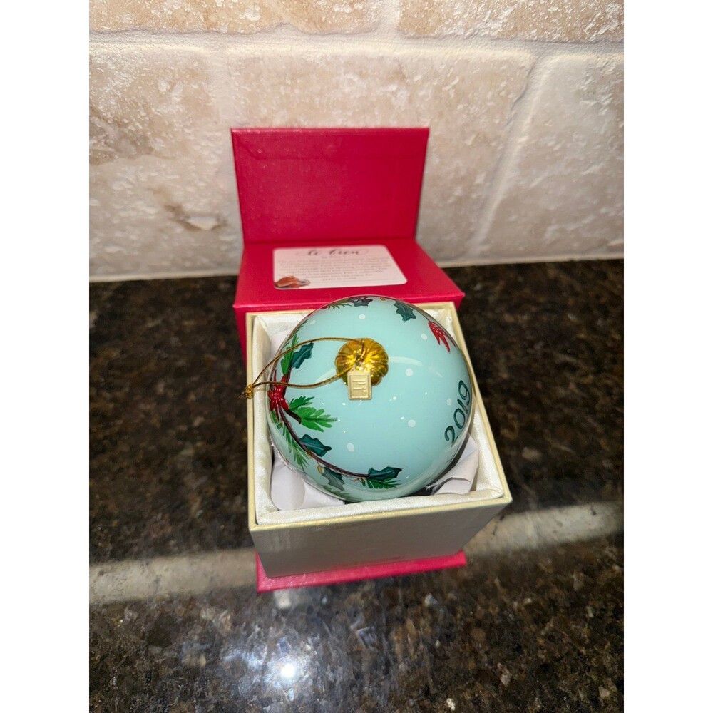 2019 Pier 1 Li Bien Hand Painted Glass Christmas Ornament Sloth NIB - Picture 5 of 6